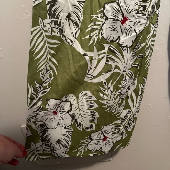 Rachel Rachel Roy Floral Green and White Wide Leg Women's Pants Cotton Airy NWT - Picture 12 of 15